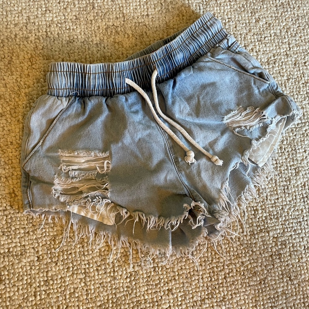 Hayden drawstring jean shorts size small/extra small